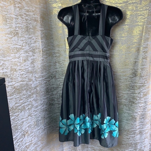 Vero Moda Grey/turquoise floral print sleeveless mini dress size 34 - Picture 4 of 15